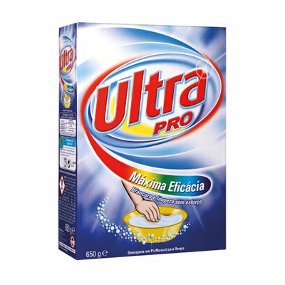 Ultra Pro Detergente Roupa Manual 650g | Brancura e limpeza eficaz.