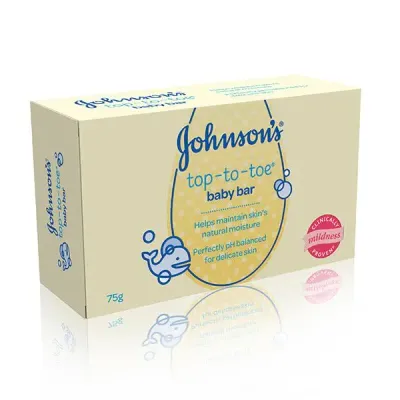 Johnson&#39;s Baby Sabonete de Bebê da Cabeça aos Pés 75g – Cuidado delicado e eficaz.