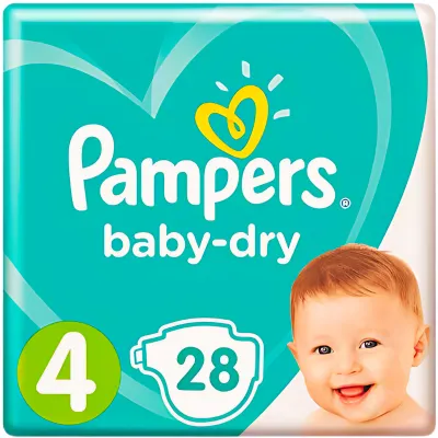 Pampers | Fraldas Baby-Dry T-4  Maxi (9-18Kg) 28 uds
