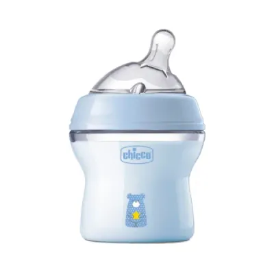 Biberão Chicco Natural Feeling Azul 150ml para recém-nascidos