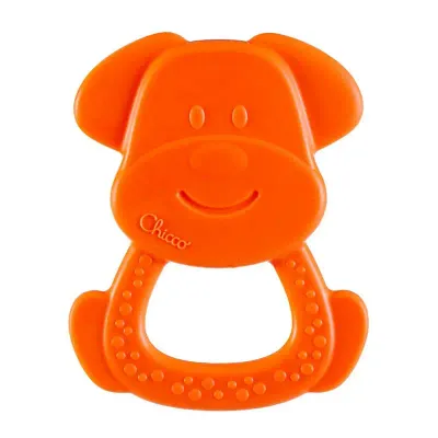 Mordedor ecológico Chicco Eco+ colorido, feito com bioplástico macio.