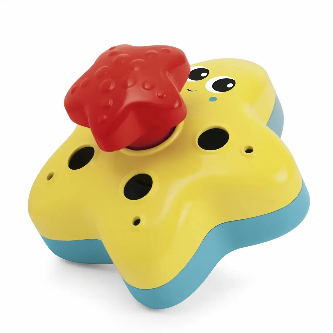 Estrela do Mar Gira Gira Chicco flutuando na água, com cores vibrantes e efeito giratório.