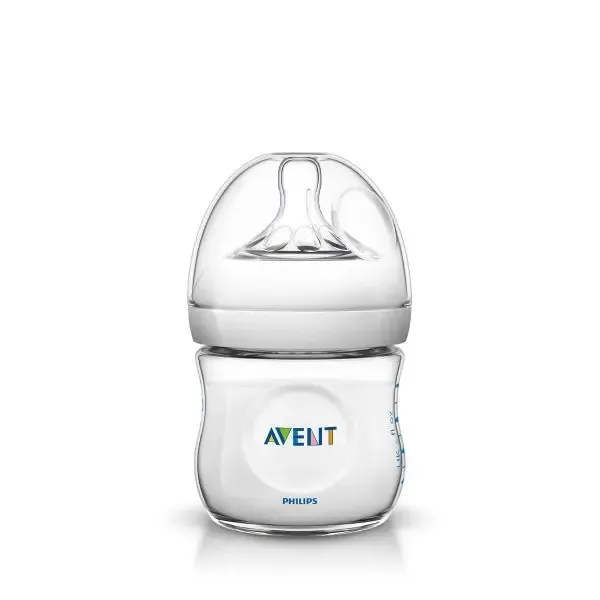 Biberão Philips Avent Natural 125ml com tetina ultramacia e sistema anticólicas.
