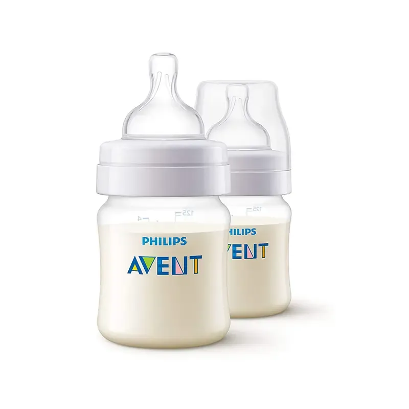 Duas unidades de biberões Philips Avent Clássico+ 125ml com tetina anticólicas.