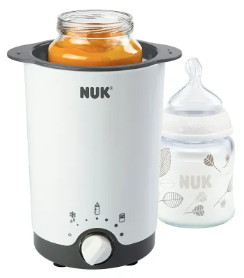 Aquecedor de biberões Nuk Thermo 3in1 compacto e seguro para aquecer e descongelar comida de bebé.