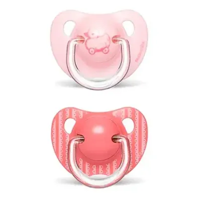 Chupetas Suavinex Evolution em silicone com desenho de pato para bebés 6-18 meses.