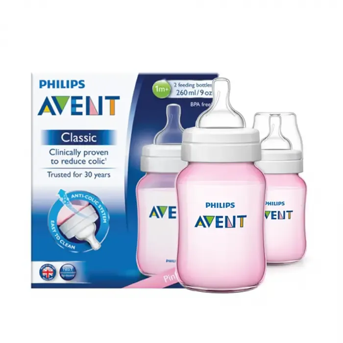 Biberões Philips Avent Classic+ 260ml – Pack com 2 unidades