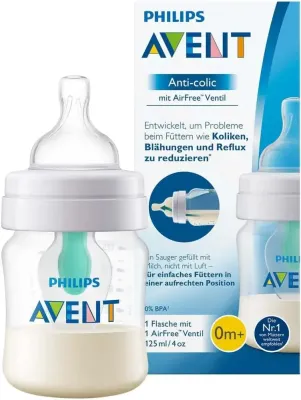 Mamadeira Avent Anti-Cólica 125ml com válvula que reduz cólicas e desconforto