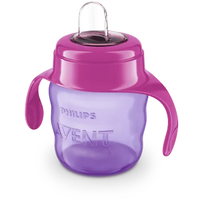 Copo Philips Avent com bico de silicone 200ml rosa para bebé a partir dos 6 meses