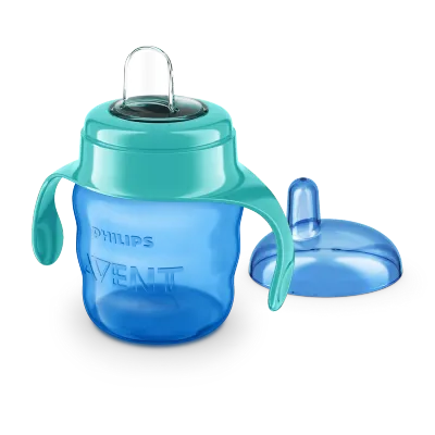 Copo Avent com bico de silicone 200ml azul para meninos