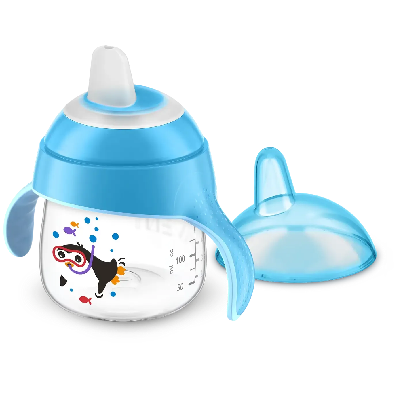 Copo Pinguim Avent 200ml com alças para bebês – Azul