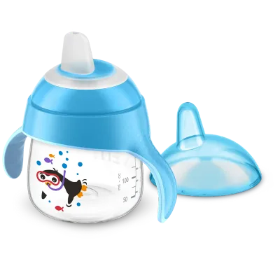 Copo Pinguim Avent 200ml com alças para bebês – Azul