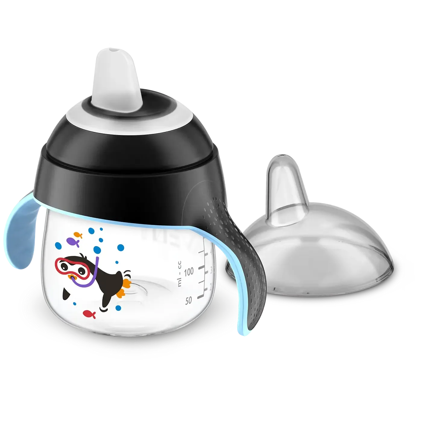Copo Pinguim Avent 200ml com alças para bebês – Azul