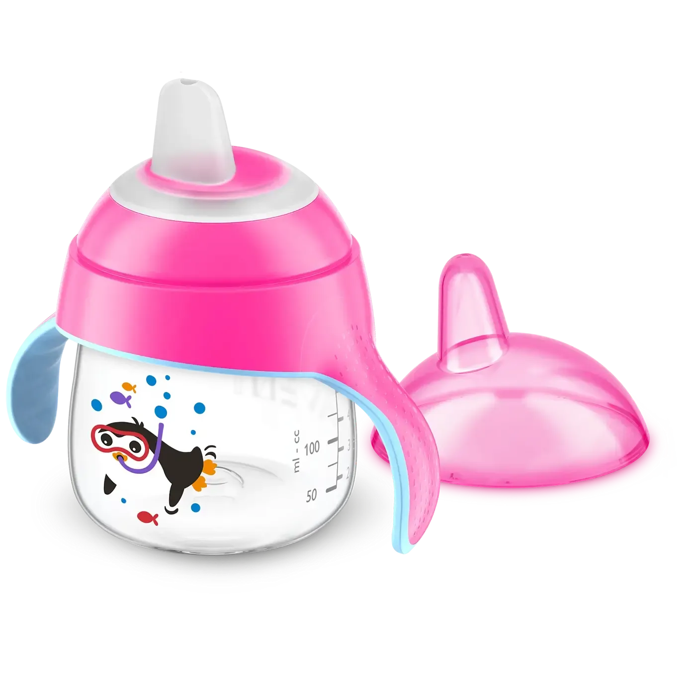 Copo Pinguim Avent 200ml com alças para bebês – Azul