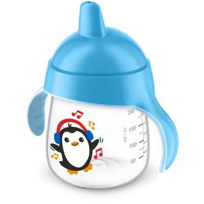 Copo Pinguim Philips Avent 260ml com alças de treino e bico rígido