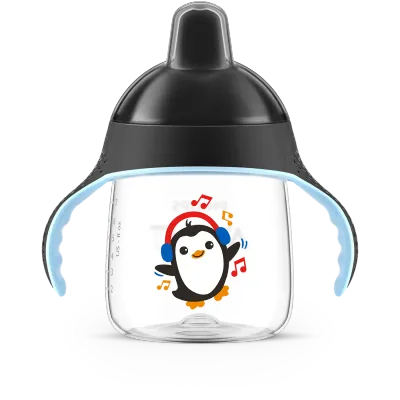 Copo Pinguim Philips Avent 260ml com alças de treino e bico rígido