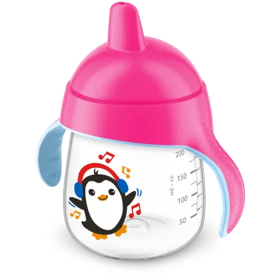 Copo Pinguim Philips Avent 260ml com alças de treino e bico rígido