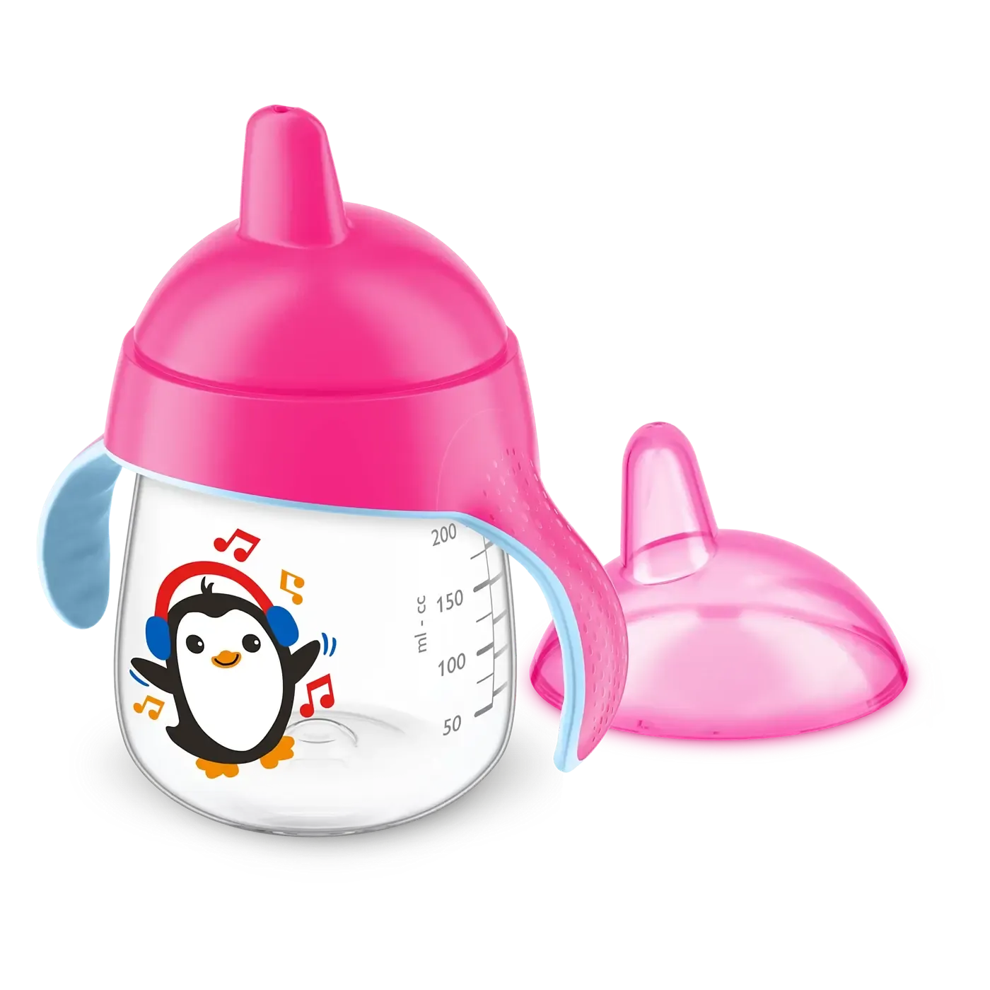 Copo Pinguim Philips Avent 260ml com alças de treino e bico rígido