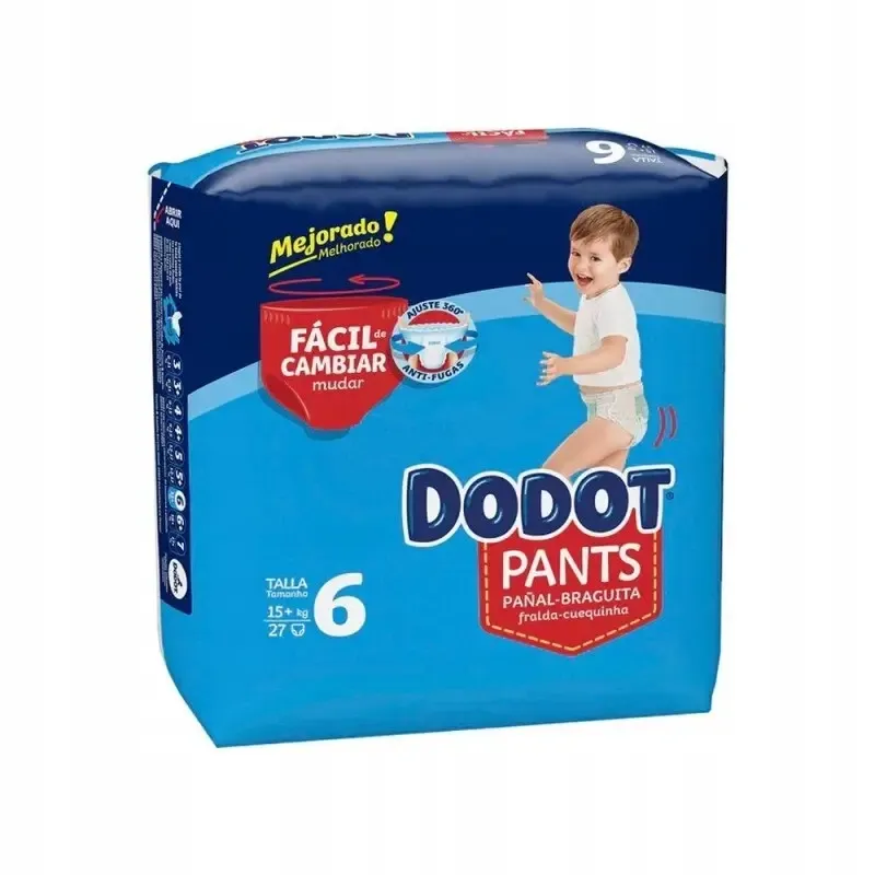 Fraldas Dodot Pants T6 90 unidades para bebés com mais de 15 kg