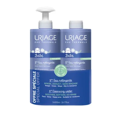 Uriage Bebé 1ère Água de Limpeza Oferta Especial 2x500ml