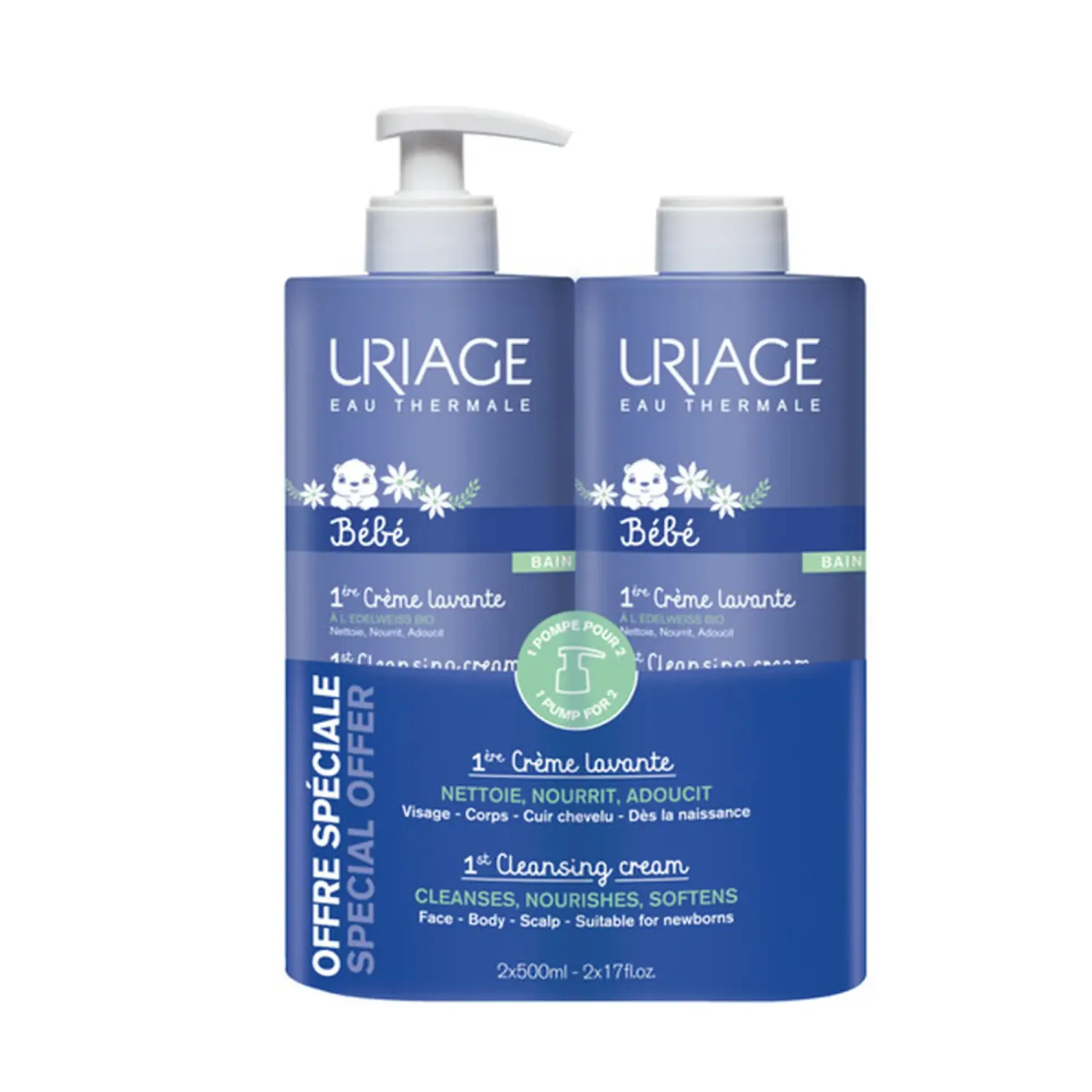 Uriage | Bebe 1ºCreme Lavante Oferta Especial 2x500ml Uriage Bebé 1º Creme Lavante Oferta Especial 2x500ml