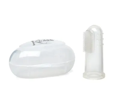 Escova de dentes em silicone Kiokids — higiene oral suave e segura para bebés