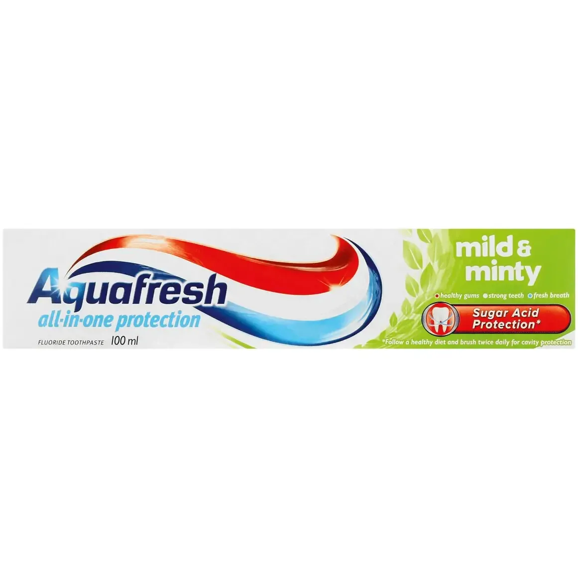 Pasta de dentes Aquafresh suave refrescante — proteção completa com sabor de menta