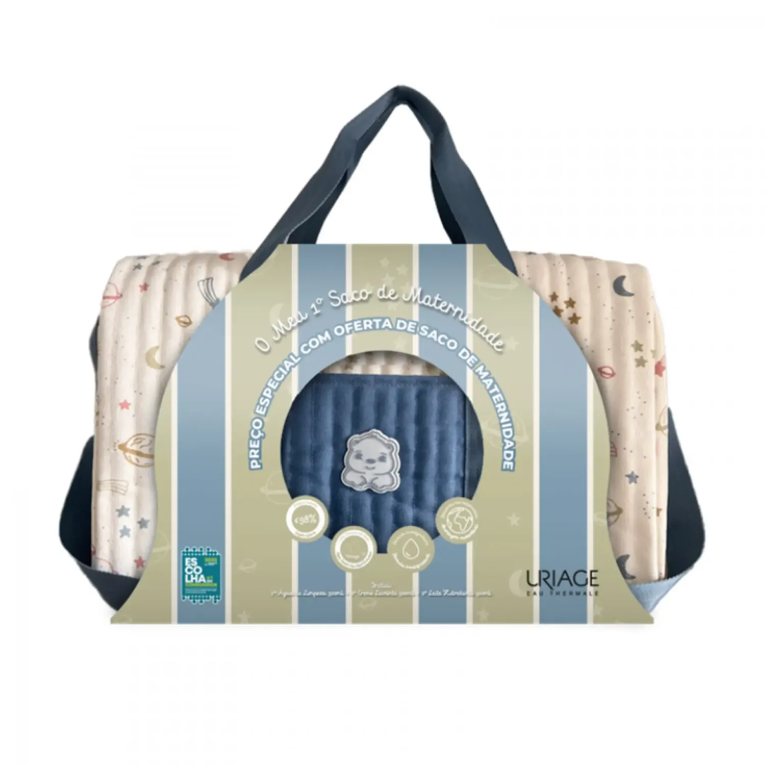 Mala de maternidade Uriage Bebé 2025 com produtos de higiene para recém-nascido
