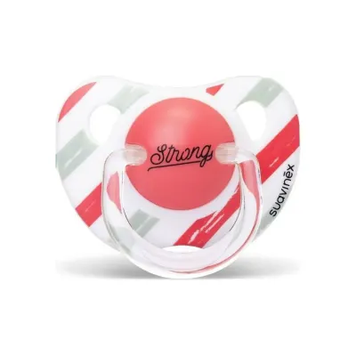 Chupeta Suavinex Evolution Vida Significativa em silicone anatómico com design crochê.