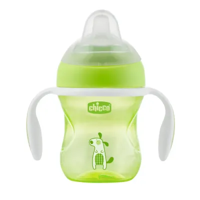 Copo de Transição Chicco Verde para bebês 4M+ 200ml - Transição suave do biberão para o copo comum