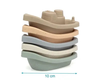 Brinquedos de banho Kiokids, barcos empilháveis coloridos para bebês