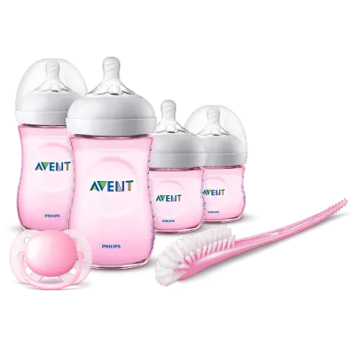 Conjunto Inicial Avent Natural para Recém-Nascidos com bicos macios e acessórios inclusos