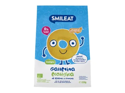 Bolachas orgânicas Smileat de espelta e fruta para bebés 220g