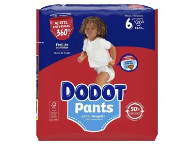 Fraldas Dodot Pants Cueca T6 27 unidades para bebés dos 14 aos 19 kg