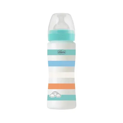 Chicco | Biberão Well-Being Verde 4M+ 330ml Fluxo Rápido