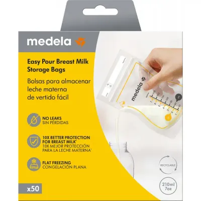 Medela Sacos para Conservação de Leite Materno Easy Pour (50 U.) – Armazenamento seguro e higiênico.