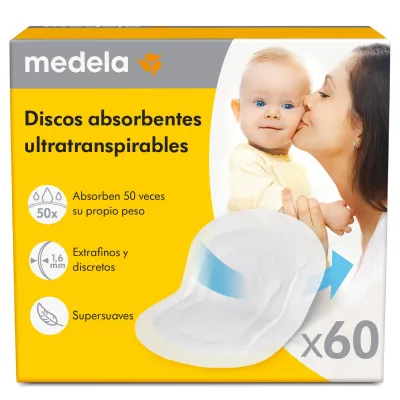 Medela Discos Absorventes Descartáveis Ultra Respiráveis (60 U.) – Proteção e conforto.