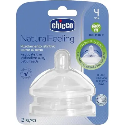 Chicco | Tetina NaturalFeeling 4M+ Fluxo Ajustável 2 Uni