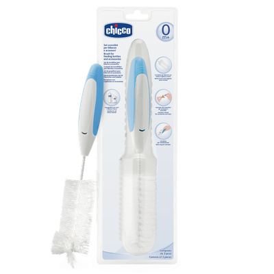 Chicco | Conjunto escovilhões para biberões e tetinas 3 em 1