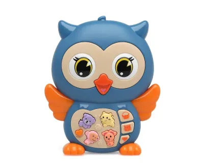 Brinquedo Kiokids Coruja Musical para crianças 12M+ com luzes e sons interativos