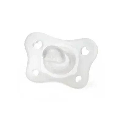 Chupeta Chicco PhysioForma Mini Soft 0–2M em neutro, super macia para recém-nascidos.