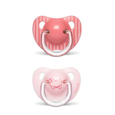 Chupetas Suavinex Evolution em silicone com desenho de pato para bebés 6-18 meses.