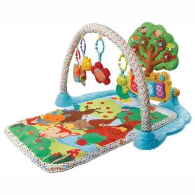 Tapete de brincar VTech Glow &amp; Giggle com piano, luzes e personagens penduradas