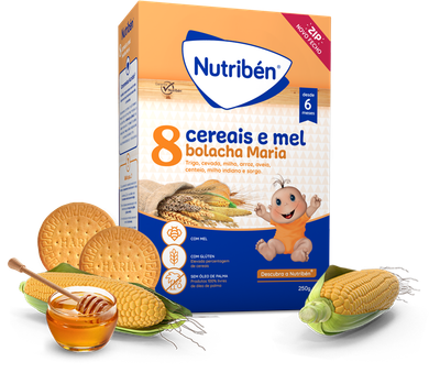 Nutriben | Papa 8 Cereais Mel Bolacha Maria 250g