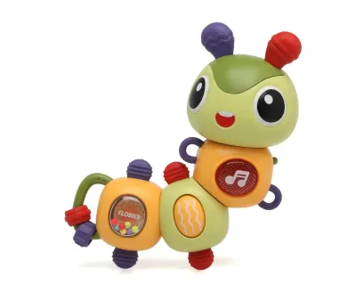 Brinquedo Minhoca de Atividades Musical Kiokids com luzes, sons e interação para bebês.