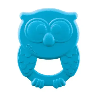 Mordedor ecológico Chicco Eco+ colorido, feito com bioplástico macio.