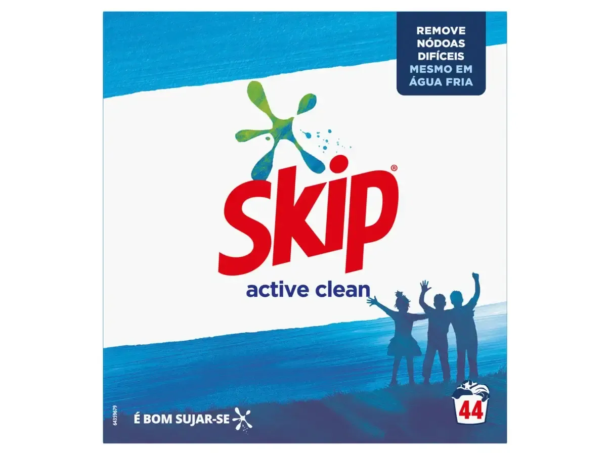 Skip | Detergente Máquina Roupa Pó Active Clean 44d