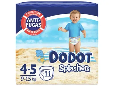 Dodot Splashers Fraldas Descartáveis para Bebé Tamanho 4 (9-15 kg) 11 unidades.