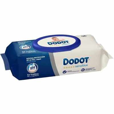 Toalhitas Dodot Sensitive de Bebé 54 Uds: Toalhitas húmidas sem perfume, com camomila e aloe vera para limpar e acalmar a pele do seu bebé.