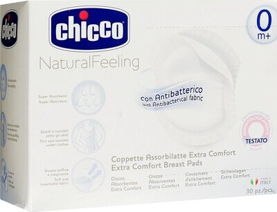 Chicco | Discos Absorventes Antibacterianos NaturalFeeling x30